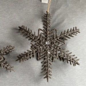 NEW Pottery Barn Large Metallic Snowflake Tealight